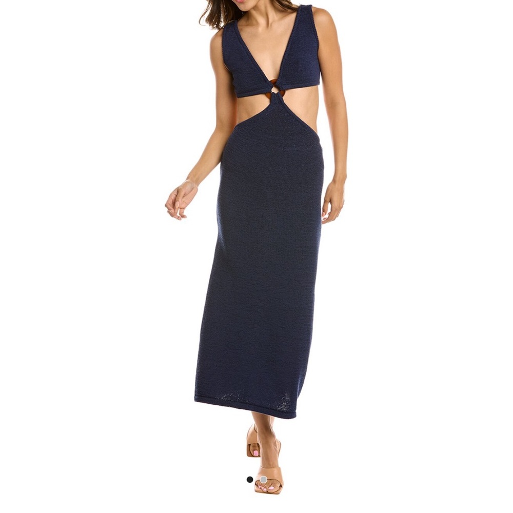 NWT Cult Gaia Bank Cutout Knit Maxi Dress in Ink Blue Size Medium